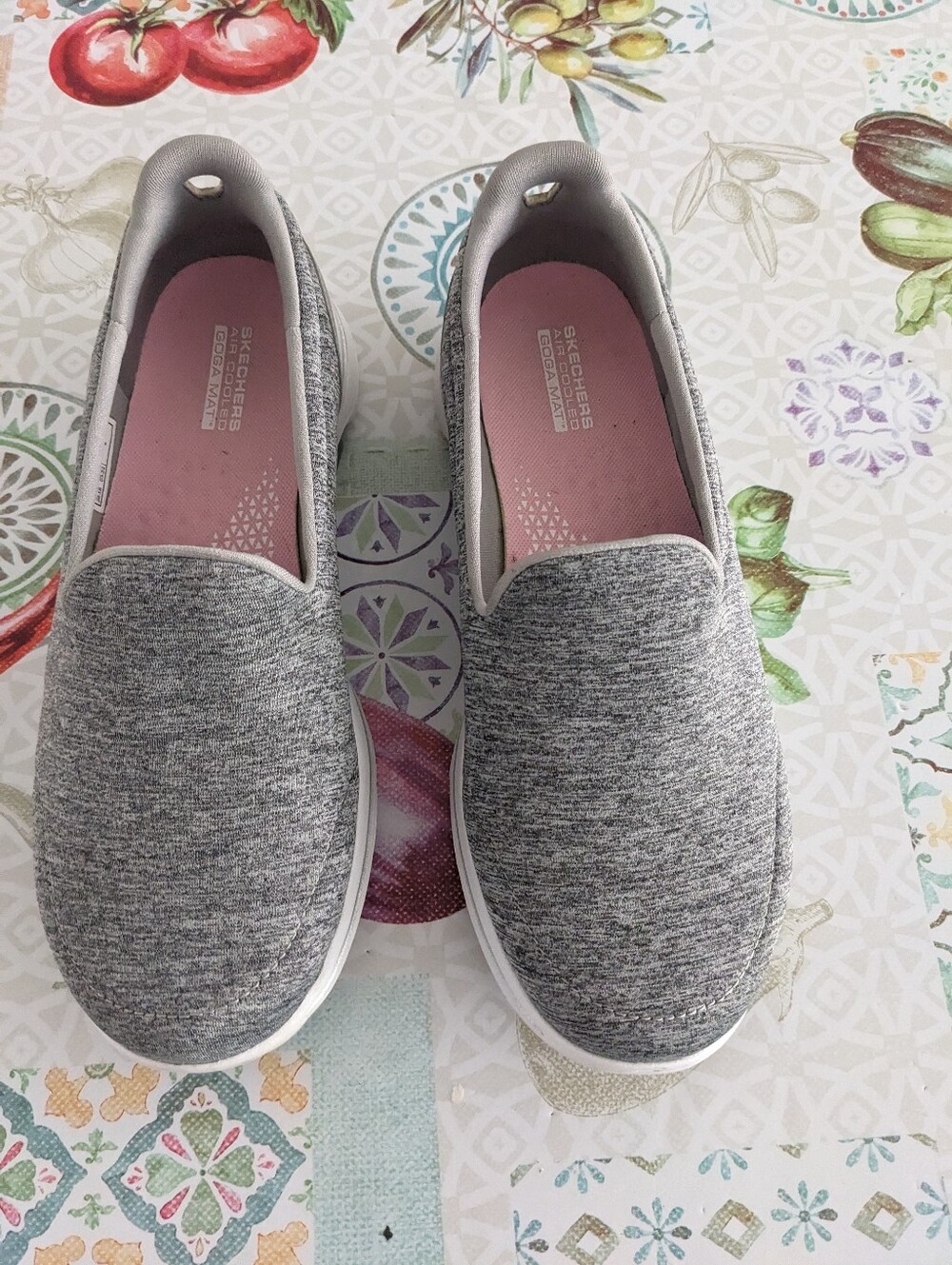 Skechers Go Walk Gray Knit Slip-On Casual Shoes